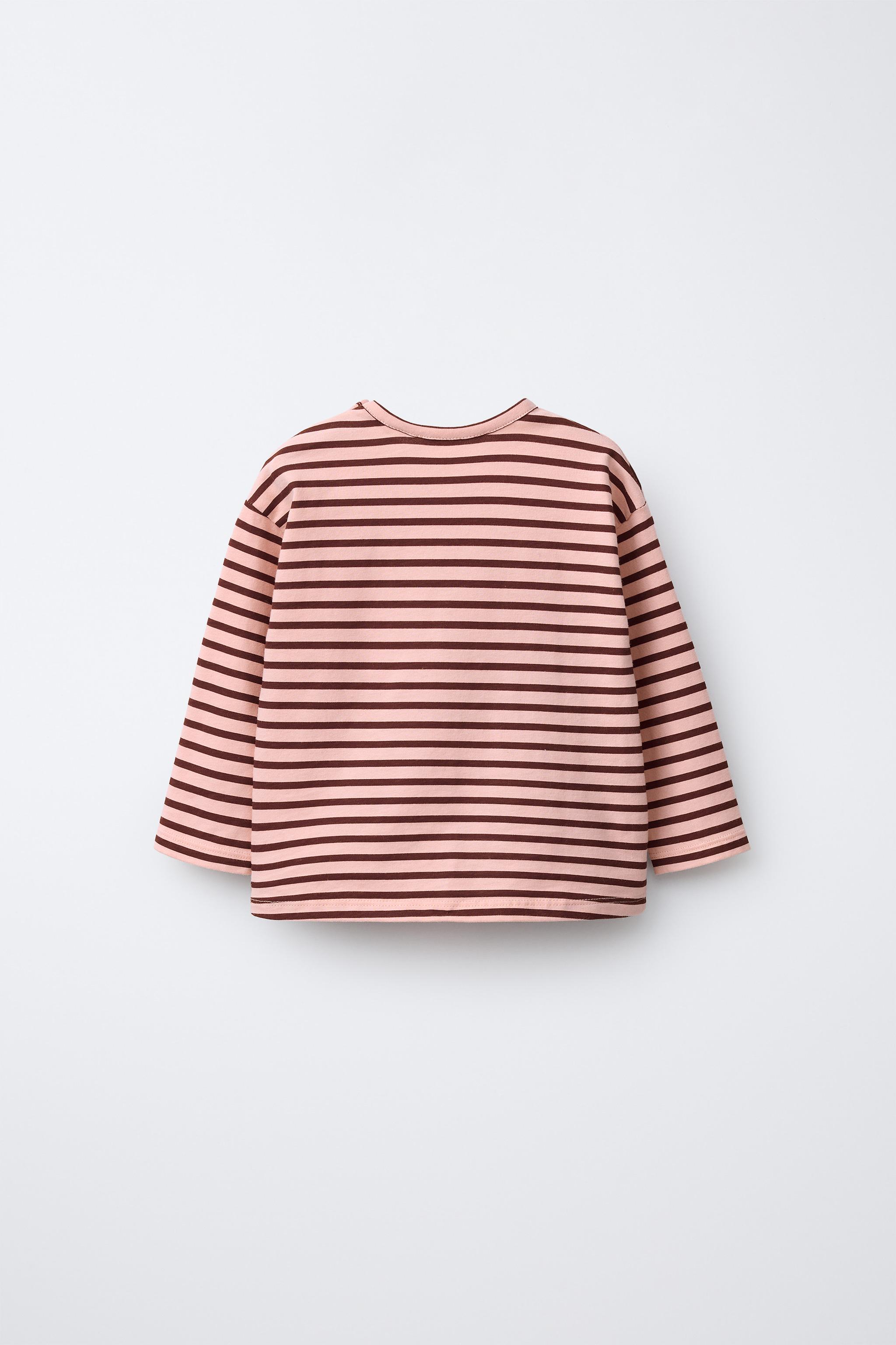 T-SHIRT À RAYURES BRODERIE CŒUR